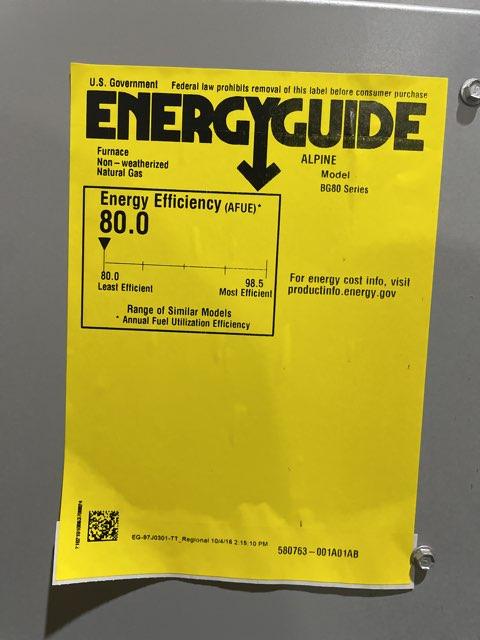 66,000 BTU Single-Stage Upflow/Horizontal ECM Multi Speed Gas Furnace 80% AFUE 120/60/1 CFM: 1355