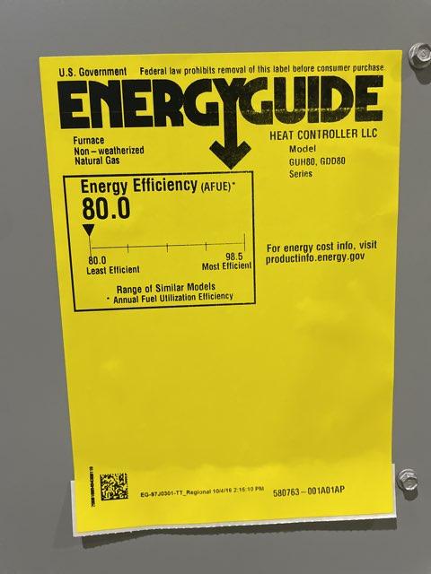 66,000 BTU Single-Stage Upflow/Horizontal ECM Multi Speed Gas Furnace 80% AFUE 120/60/1 CFM: 1579