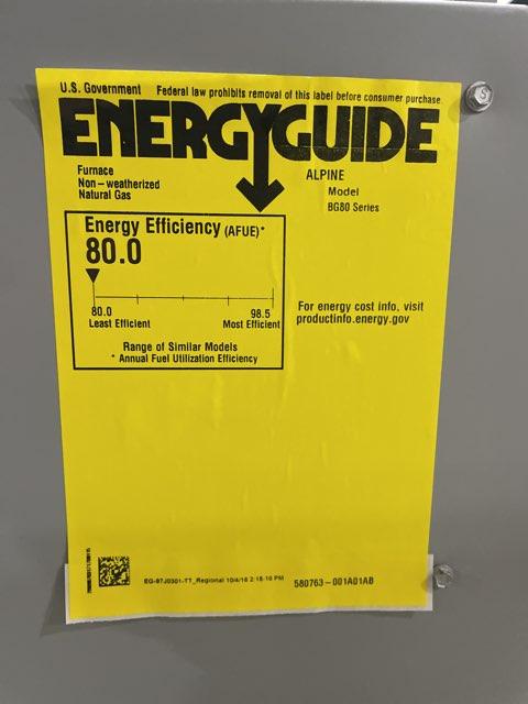 88,000 BTU Two-Stage Upflow/Horizontal ECM Variable Speed Gas Furnace 80% AFUE 120/60/1 CFM: 1755