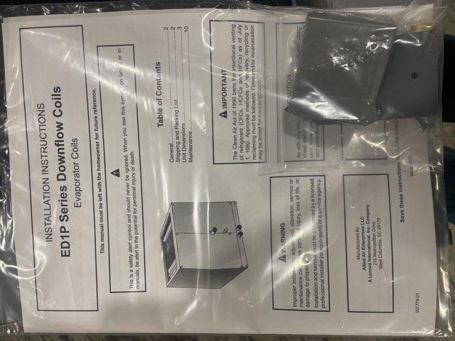 5 Ton AC/HP Downflow Cased A Coil, R410A CFM 2200