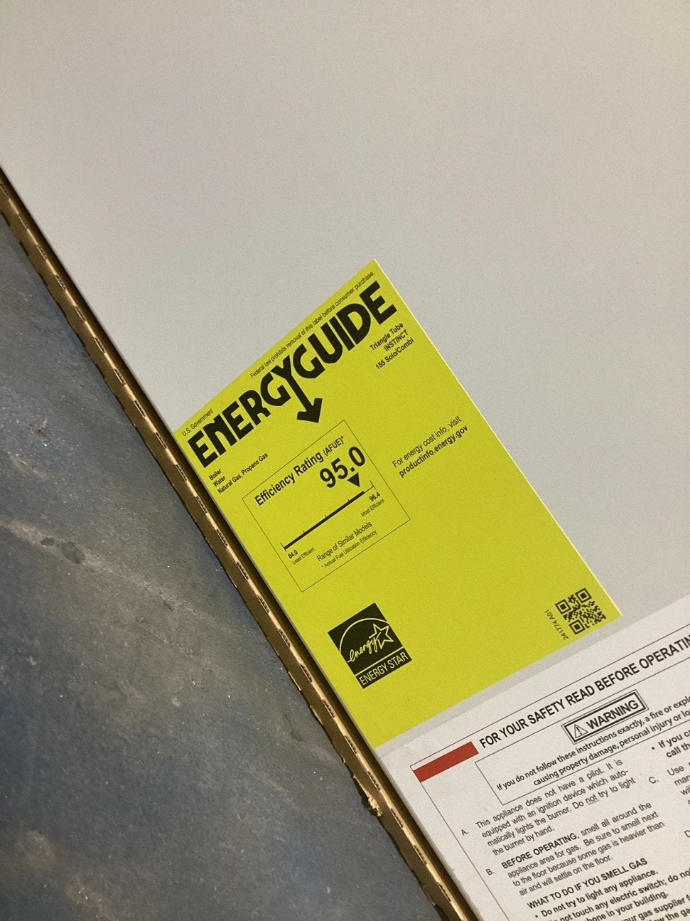 155,000 BTU Condensing Natural Gas Hot Water Boiler 95% AFUE, 120/60/1