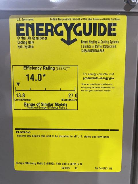 4 Ton Single-Stage Split-System Air Conditioner 208-230/60/1 R410A 16 SEER2