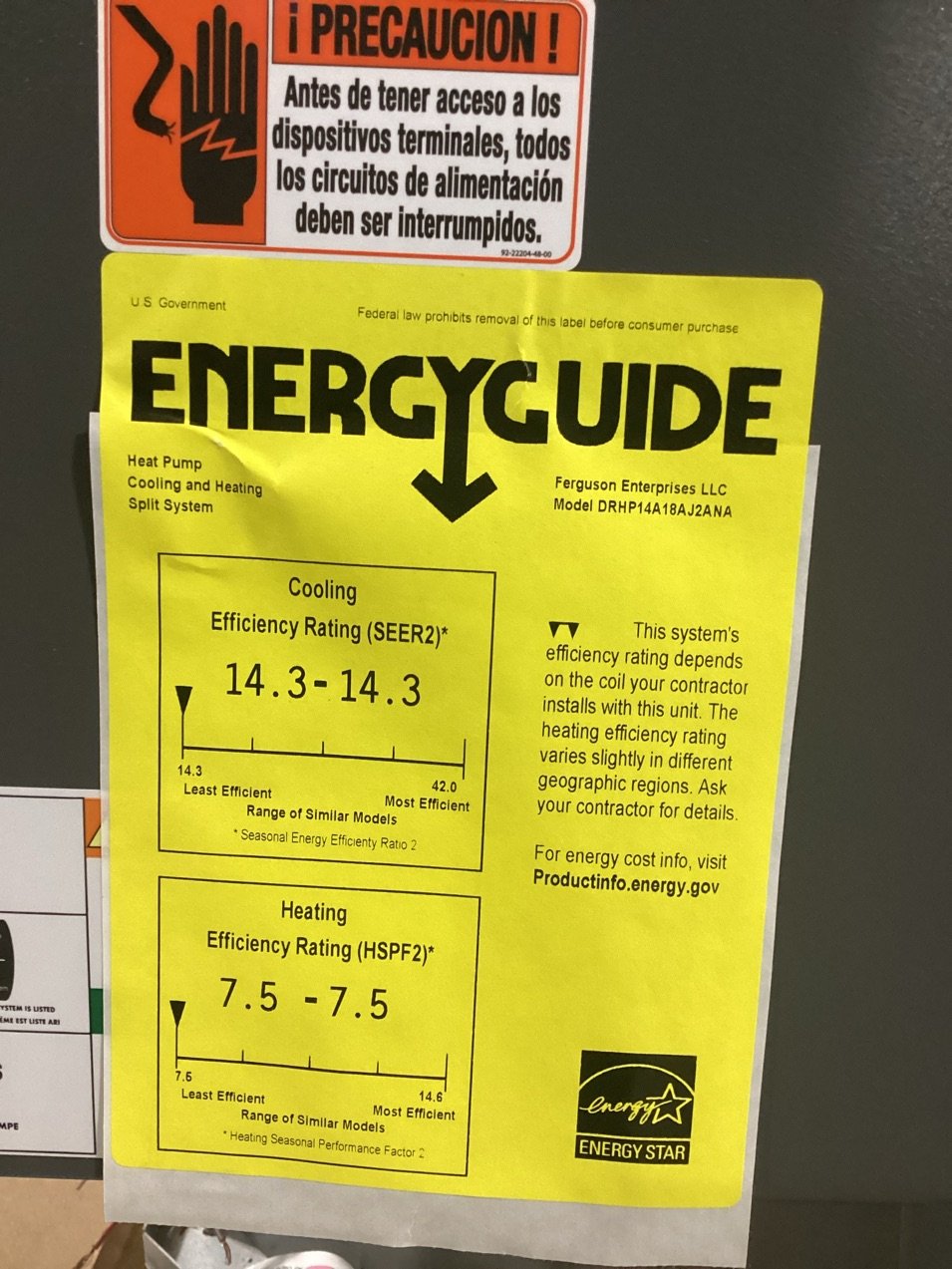 1.5 Ton Two-Stage Split-System Heat Pump 208-230/60/1 R410A 14.3 SEER2