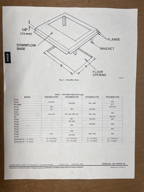 Downflow Base Kit for Air Handlers