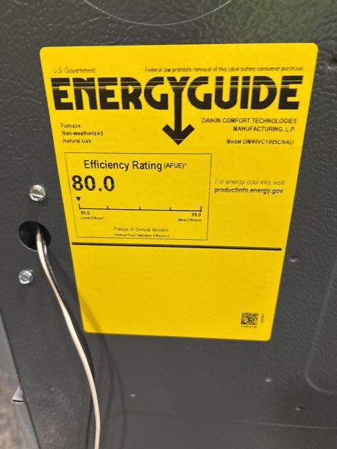 100,000 BTU Two-Stage Up/Horz ECM Variable Speed Comm Compatible Gas Furnace 80% 115/60/1 CFM: 2000