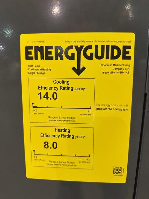 4 Ton Single-Stage Convertible Packaged Heat Pump Unit, 14 SEER, 208-230/60/1, R410A