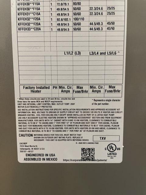 2.5 Ton AC/HP ECM Multiposition Fan Coil 208-230/60/1 R-454B CFM 1247
