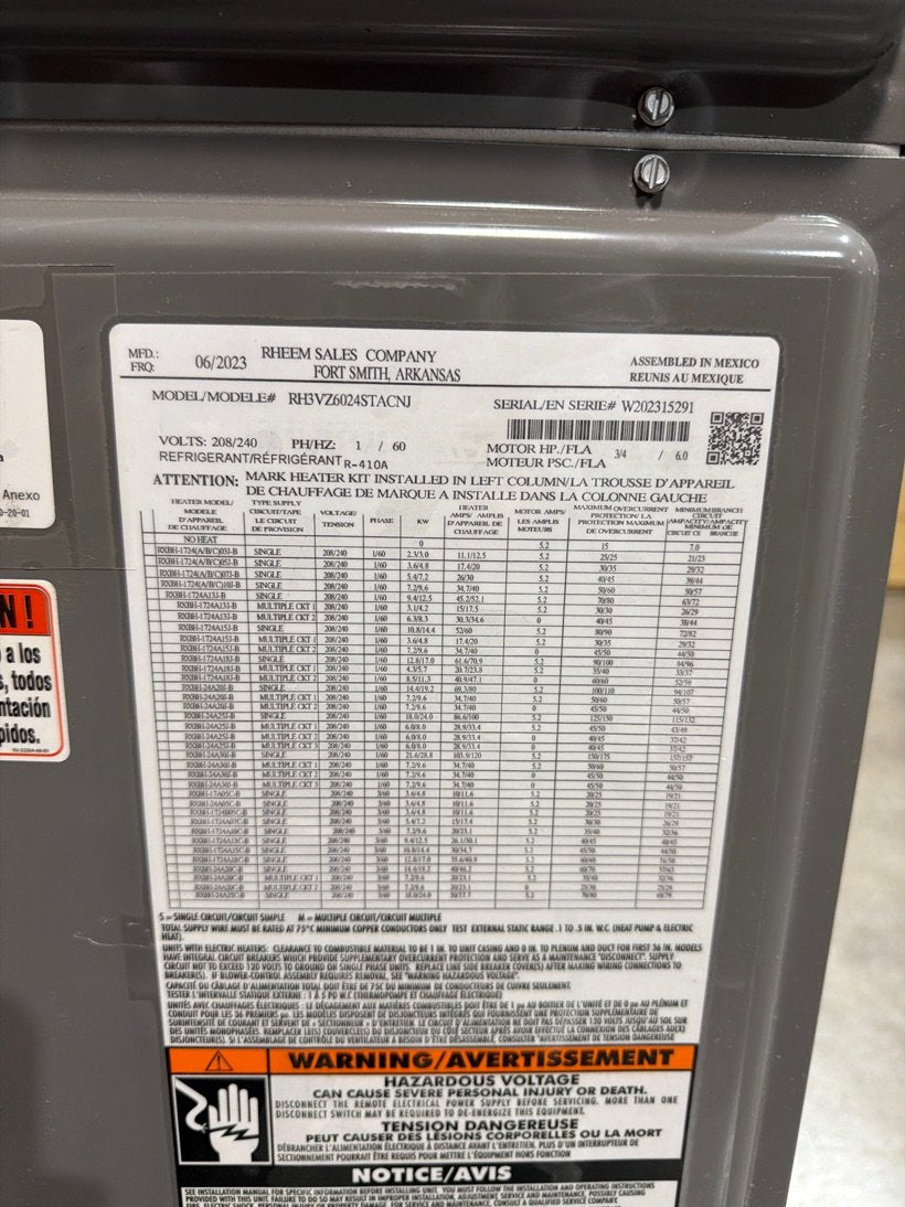 5 Ton AC/HP ECM Communicating Multiposition Air Handler 208-240/60/1 R-410A CFM 1800