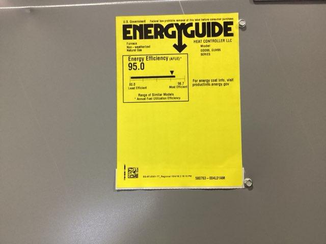 110,000 BTU Single-Stage Upflow/Horizontal ECM Multi Speed Gas Furnace 95% AFUE 120/60/1 CFM: 2130