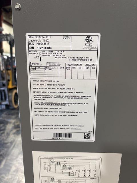 4 Ton AC/HP PSC Multiposition Air Handler 208-230/60/1 R-410A CFM 1895