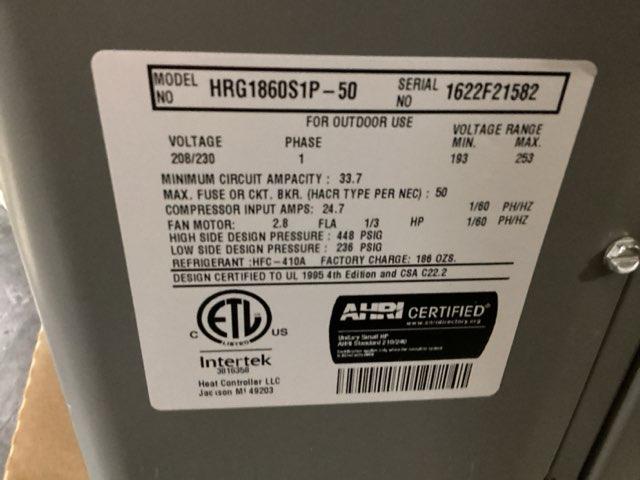 5 Ton Inverter Split-System Heat Pump 208-230/60/1 R410A 18 SEER