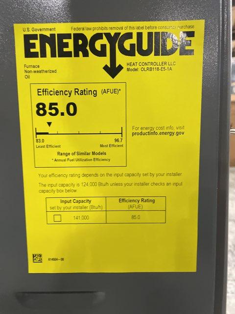 141,000 BTU Single-Stage Upflow ECM Variable Speed Oil Furnace 85% AFUE 120/60/1 CFM: 2000