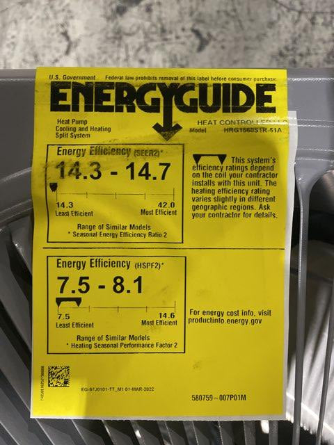 5 Ton Single-Stage Split-System Heat Pump 208-230/60/1 R410A 15 SEER