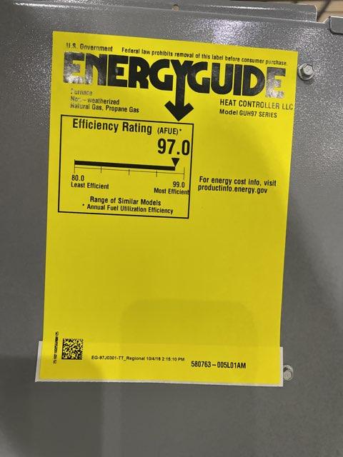 88,000 BTU Two-Stage Upflow/Horizontal ECM Variable Speed Gas Furnace 97% AFUE 120/60/1 CFM: 1360