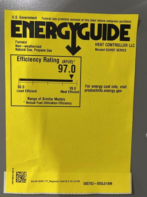 88,000 BTU Two-Stage Upflow/Horizontal ECM Variable Speed Gas Furnace 97% AFUE 120/60/1 CFM: 2020