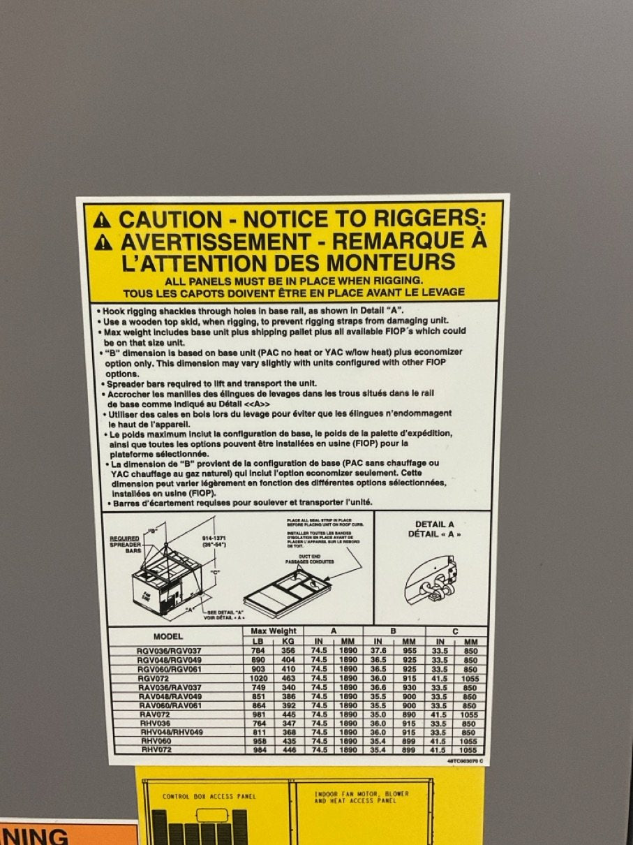 4 Ton Single-Stage Convertible Packaged Heat Pump Unit, 14.3 SEER, 460/60/3, R410A