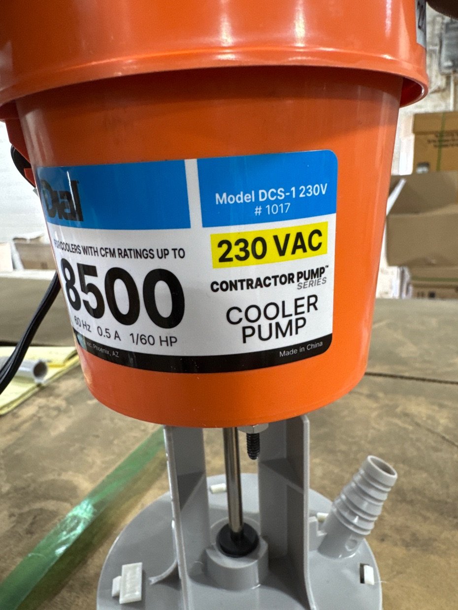 Evaporator Cooler Pump, 230/60/1, 8500 CFM