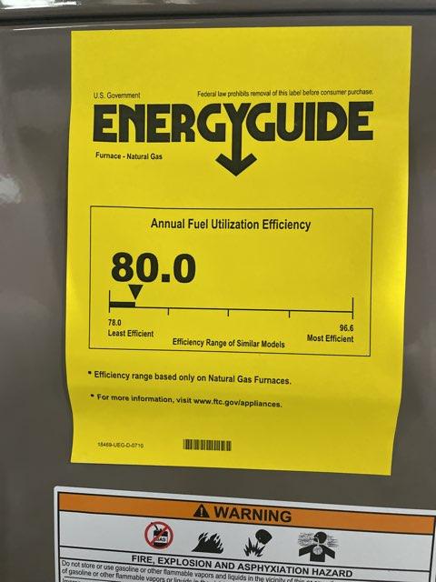 120,000 BTU Low NOx 2-Stg Multiposition ECM Var Spd Comm Comp Gas Furnace 80% 115/60/1 CFM: 2244