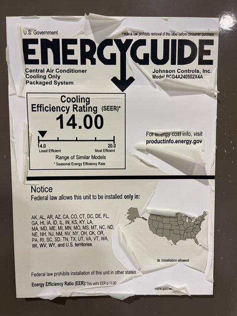 2 Ton Low NOx 1-Stage Convertible Natural Gas/Electric Packaged Unit, 14 SEER, 208-230/60/1, R410A