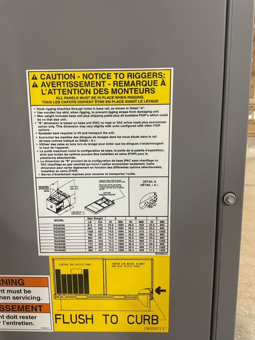 3 Ton Two-Stage Convertible Packaged Heat Pump Unit, 16.2 SEER, 460/60/3, R410A