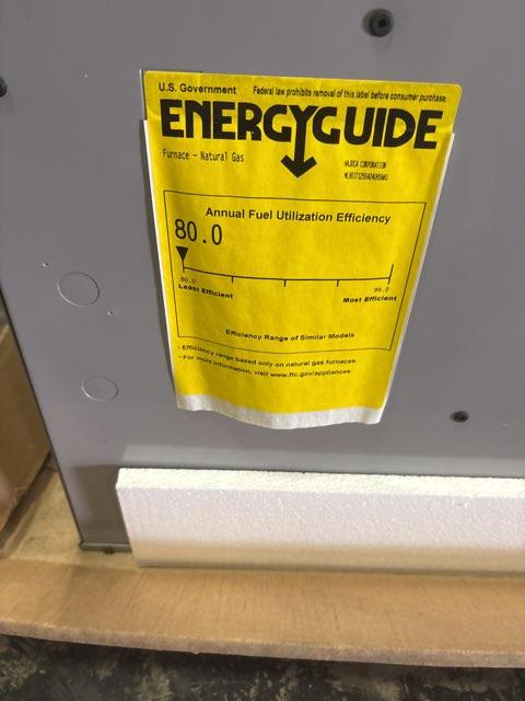 125,000 BTU Single-Stage Upflow/Horizontal ECM Multi Speed Gas Furnace 80% AFUE 115/60/1 CFM: 1934