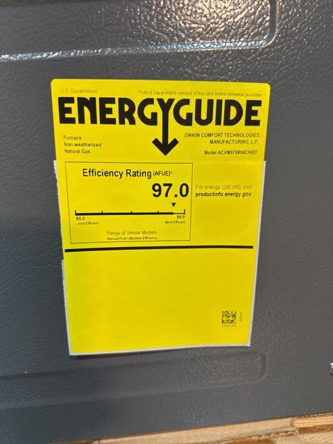 80,000 BTU Low NOx Modulating Down/Horz ECM Var Spd Comm Comp Gas Furnace 97% 115/60/1 CFM: 1600