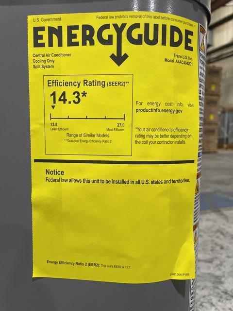 3.5 Ton Single-Stage Split-System Air Conditioner 208-230/60/1 R410A 14.3 SEER2