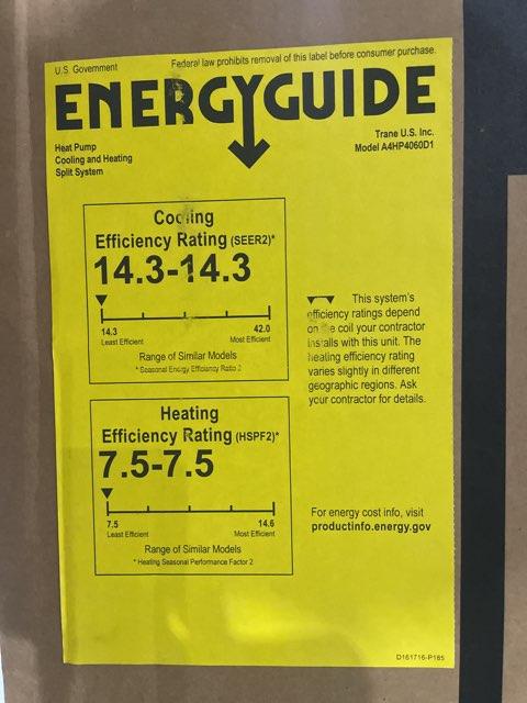 5 Ton Single-Stage Split-System Heat Pump 208-230/60/1 R410A 14.3 SEER2