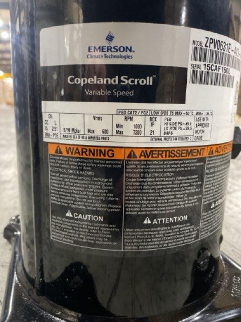 10 Ton Variable Speed AC/HP Scroll Compressor 600/60/3 R410A