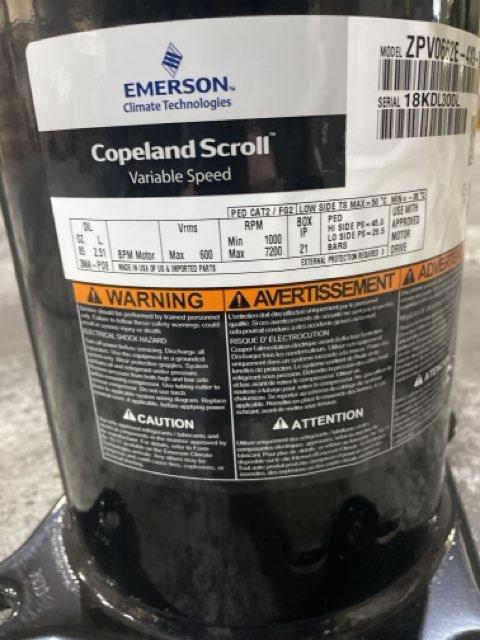 10 Ton Variable Speed AC/HP Scroll Compressor 600/60/3 R410A