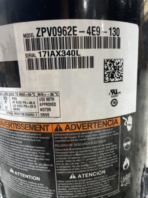 12.5 Ton Variable Speed AC/HP Scroll Compressor 600/60/3 R410A