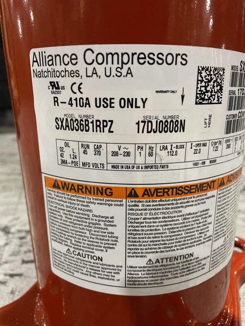 3 Ton Single-Stage AC Scroll Compressor 208-230/60/1 R410A