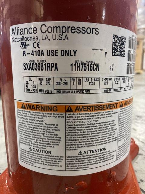 3 Ton Single-Stage AC Scroll Compressor 208-230/60/1 R410A