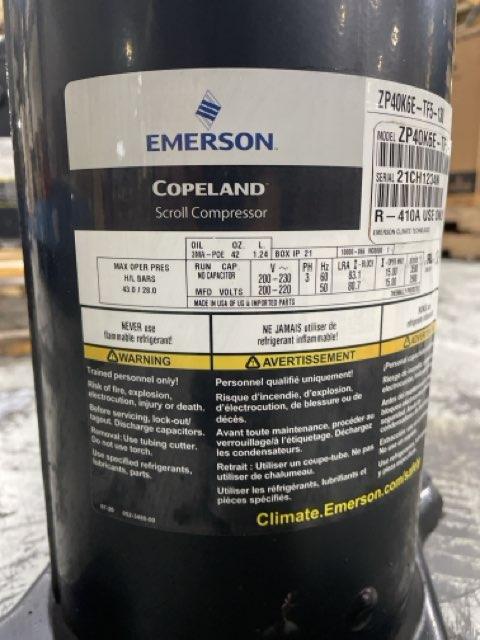 3.5 Ton Single-Stage AC/HP Scroll Compressor 200-230/50-60/3 R410A
