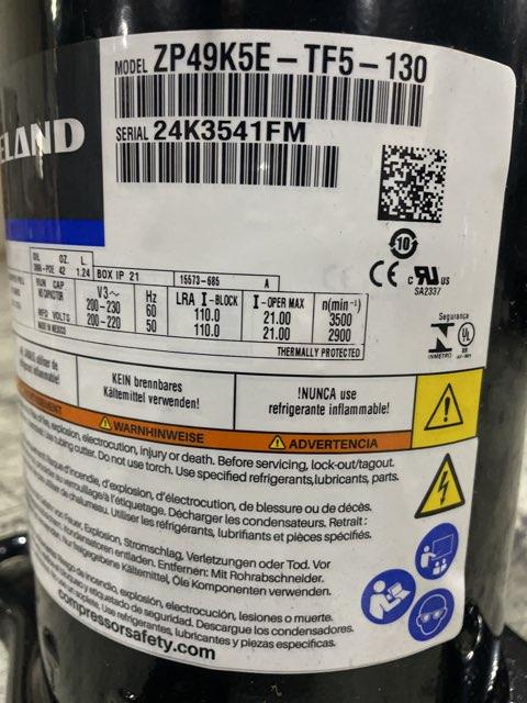 4 Ton Single-Stage AC/HP Scroll Compressor 200-230/60/3 R410A