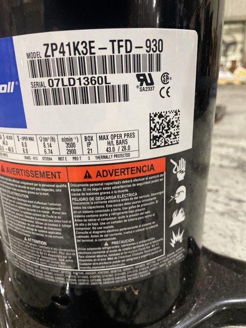 3.5 Ton Single-Stage AC/HP Scroll Compressor 460/60/3 R410A