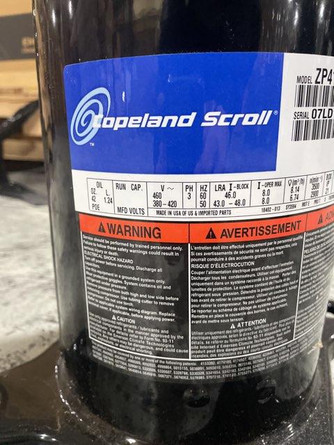 3.5 Ton Single-Stage AC/HP Scroll Compressor 460/60/3 R410A