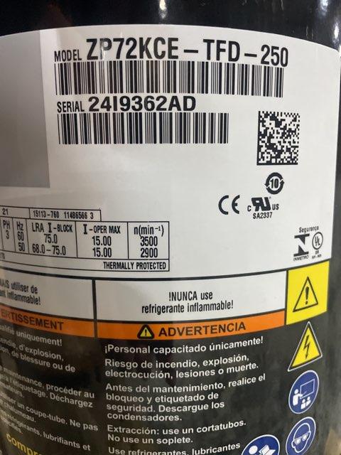 6 Ton Single-Stage AC Scroll Compressor 460/60/3 R410A