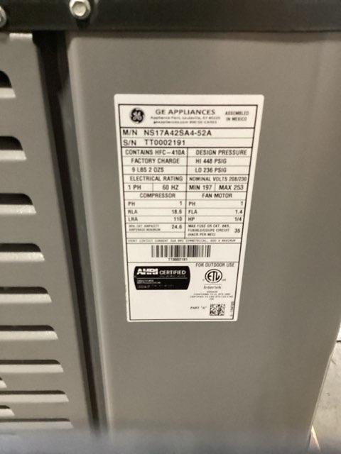 3.5 Ton Single-Stage Split-System Air Conditioner 208-230/60/1 R410A 17 SEER