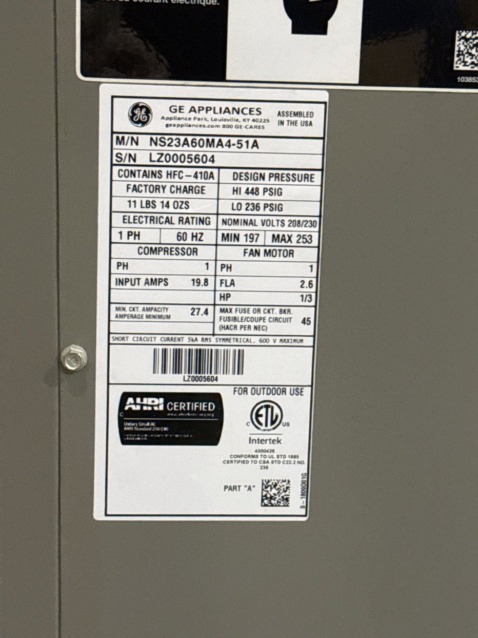 5 Ton Inverter Split-System Air Conditioner 208-230/60/1 R410A 23 SEER