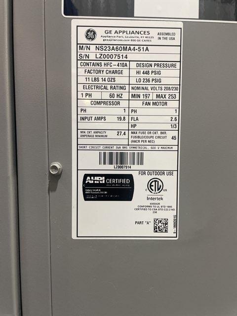 5 Ton Inverter Split-System Air Conditioner 208-230/60/1 R410A 23 SEER