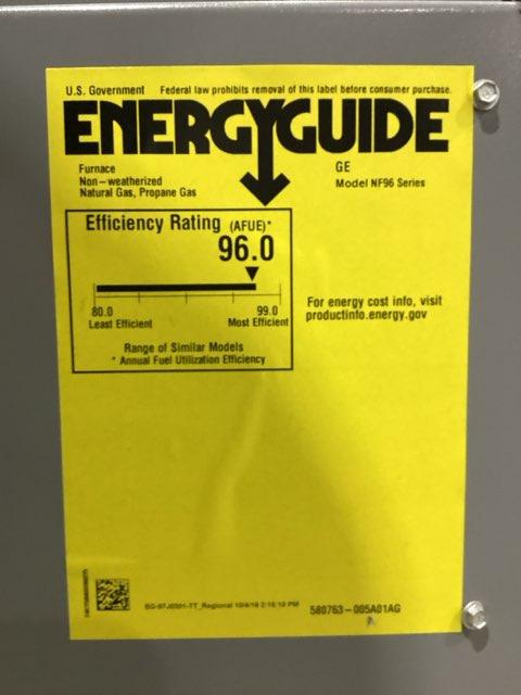 66,000 BTU Single-Stage Upflow/Horizontal ECM Multi Speed Gas Furnace 96% AFUE 120/60/1 CFM: 1445