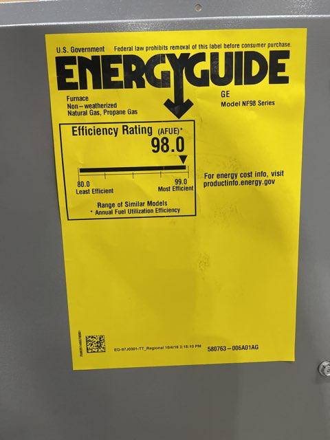 66,000 BTU Low NOx Modulating Upflow/Horizontal ECM Var Spd Gas Furnace 98% 120/60/1 CFM: 1128