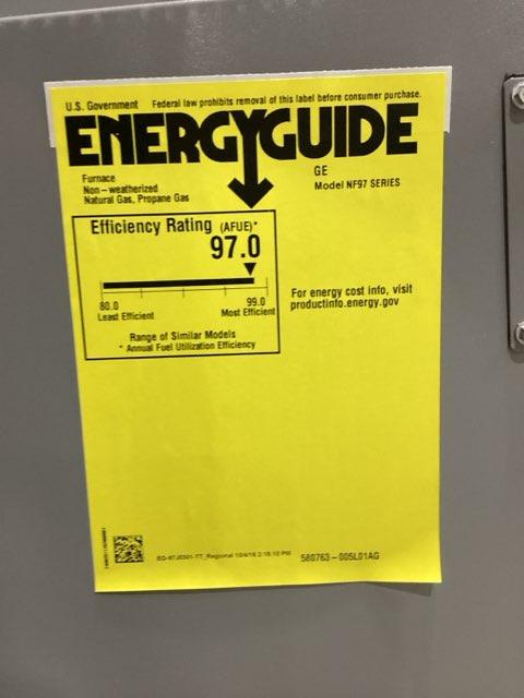 110,000 BTU Modulating Downflow ECM Variable Speed Gas Furnace 97% AFUE 120/60/1 CFM: 2045