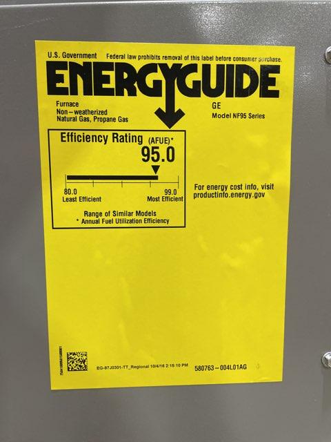 60,000 BTU Ultra Low NOx Single-Stage Up/Horz ECM Multi Speed Gas Furnace 95% 120/60/1 CFM: 1477