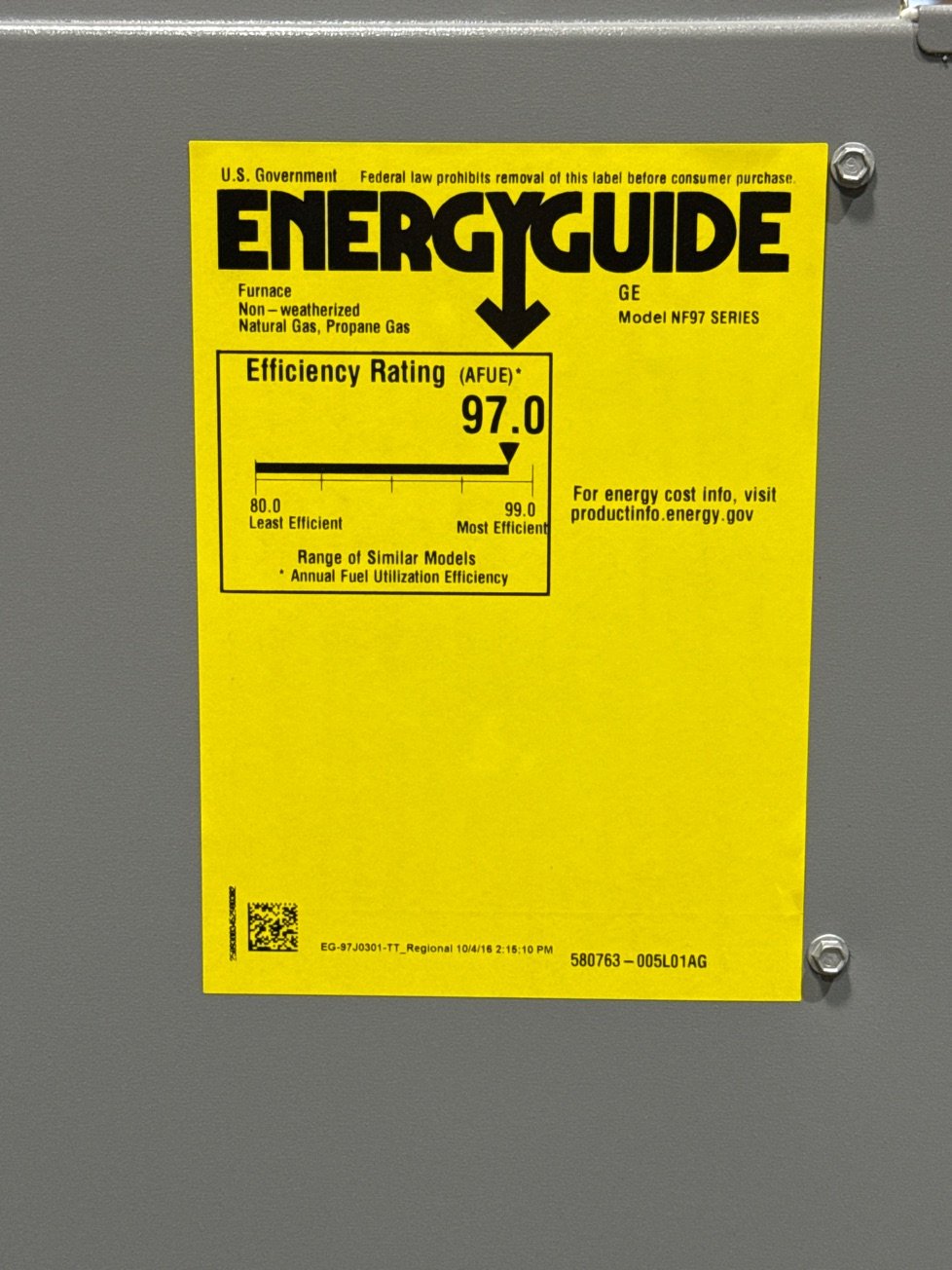66,000 BTU Low NOx Two-Stage Upflow/Horizontal ECM Variable Speed Gas Furnace 97% 120/60/1 CFM: 1255