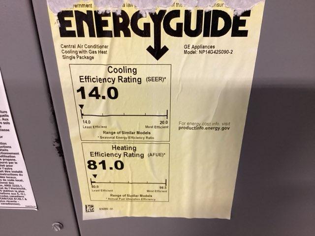 3.5 Ton Single-Stage Convertible Natural Gas/Electric Packaged Unit, 14 SEER, 208-230/60/1, R410A