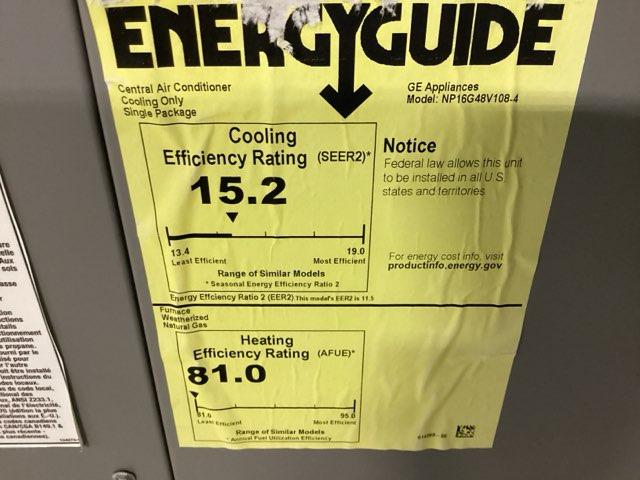 4 Ton Two-Stage Convertible Natural Gas/Electric Packaged Unit, 16 SEER, 208-230/60/1, R410A