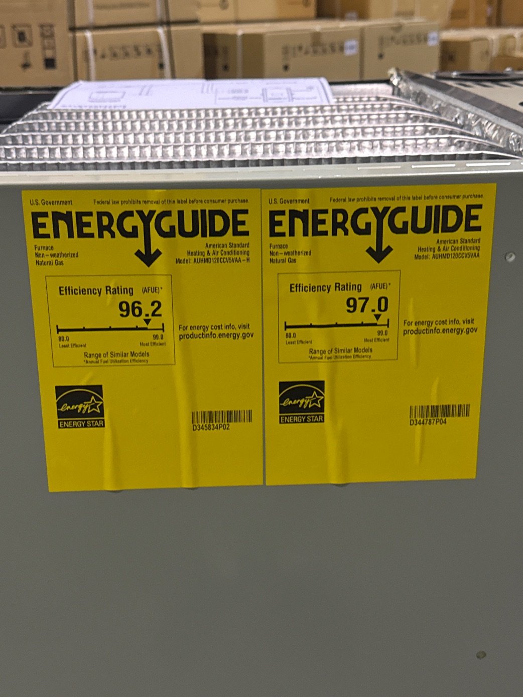 120,000 BTU Modulating Downflow/Horizontal ECM Var Spd Comm Comp Gas Furnace 95% 115/60/1 CFM: 2002