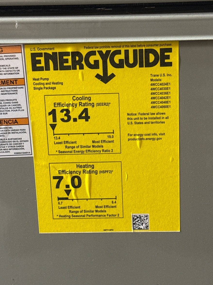 2.5 Ton Single-Stage Convertible Packaged Heat Pump Unit, 13.4 SEER2, 208-230/60/1, R410A